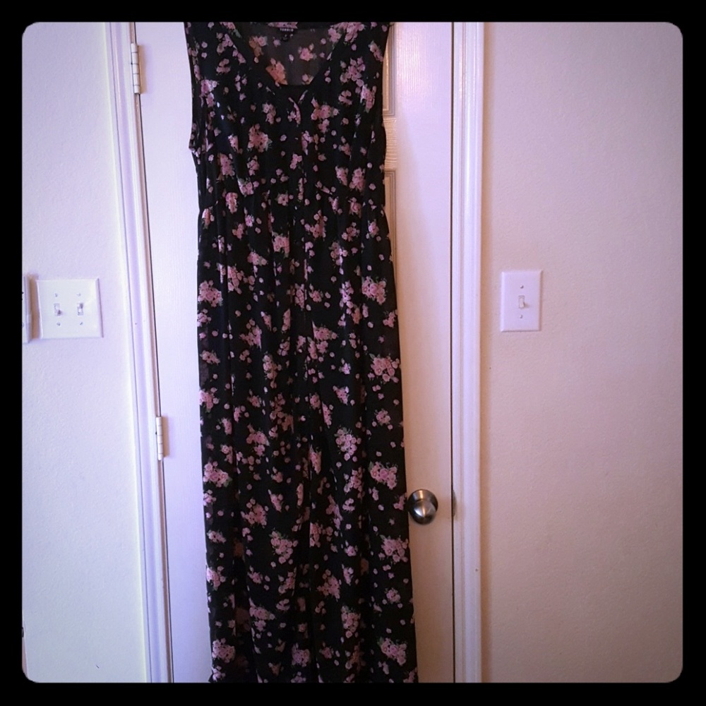 Torrid sheer overlay and slip dress